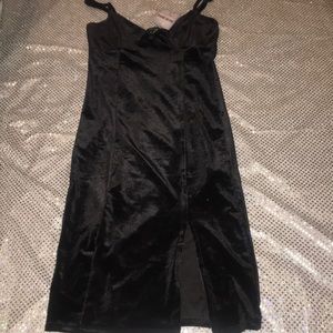 Black suede mini dress